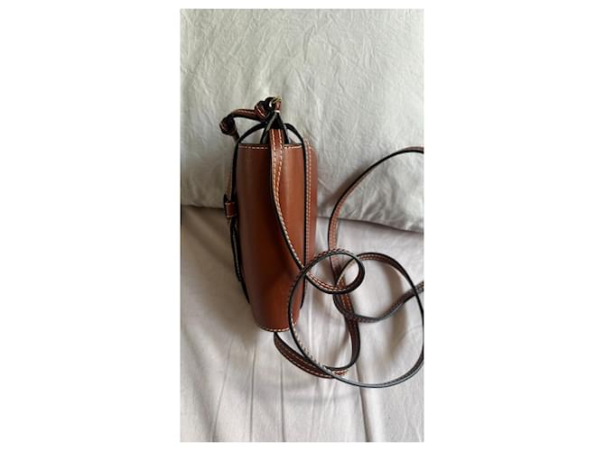 Borsa Loewe Gate Mini in Pelle Marrone - vista 6
