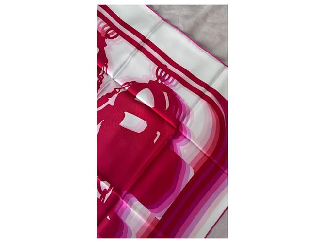 Foulard Hermès "Brides de Gala" Nero Bianco Rosso Blu Verde - vista 5