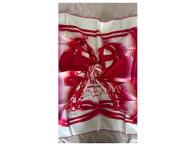 Foulard Hermès "Brides de Gala" Nero Bianco Rosso Blu Verde - vista 6