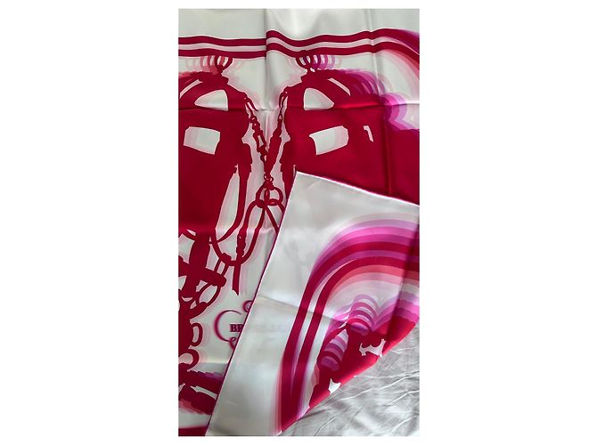 Foulard Hermès "Brides de Gala" Nero Bianco Rosso Blu Verde - vista 7
