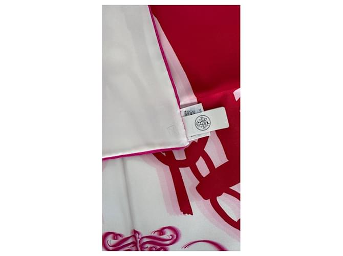 Foulard Hermès "Brides de Gala" Nero Bianco Rosso Blu Verde - vista 8