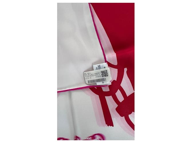 Foulard Hermès "Brides de Gala" Nero Bianco Rosso Blu Verde - vista 9