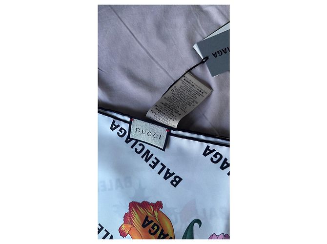 Foulard in Seta Gucci x Balenciaga Bianco Multicolore - vista 12