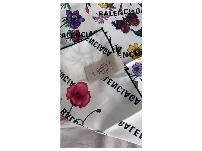 Foulard in Seta Gucci x Balenciaga Bianco Multicolore - vista 5
