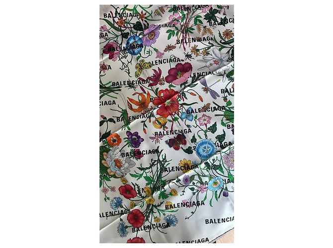 Foulard in Seta Gucci x Balenciaga Bianco Multicolore - vista 7