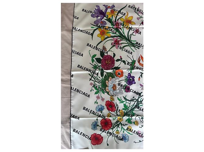 Foulard in Seta Gucci x Balenciaga Bianco Multicolore - vista 8
