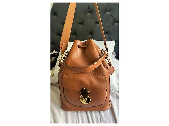 Borsa a Secchiello in Pelle Marrone Ralph Lauren 'Ricky' - vista 10
