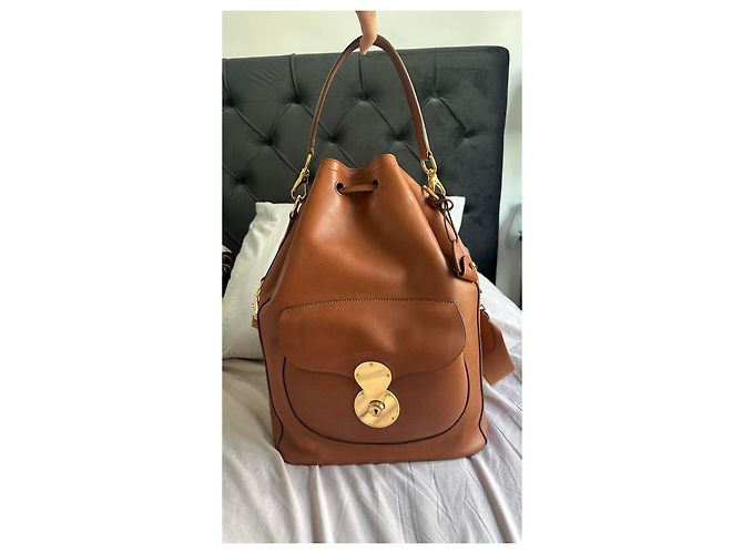 Borsa a Secchiello in Pelle Marrone Ralph Lauren 'Ricky' - vista 2