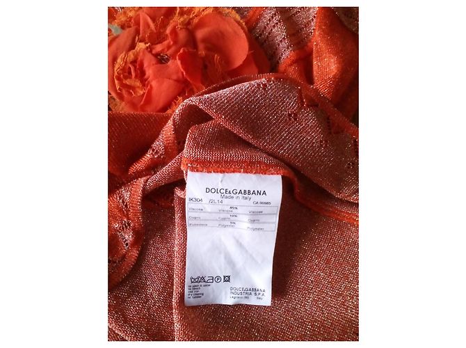 Dolce & Gabbana DOLCE&GABBANA TOP SIN MANGAS EN MEZCLA DE VISCOSA. Naranja - vista 4