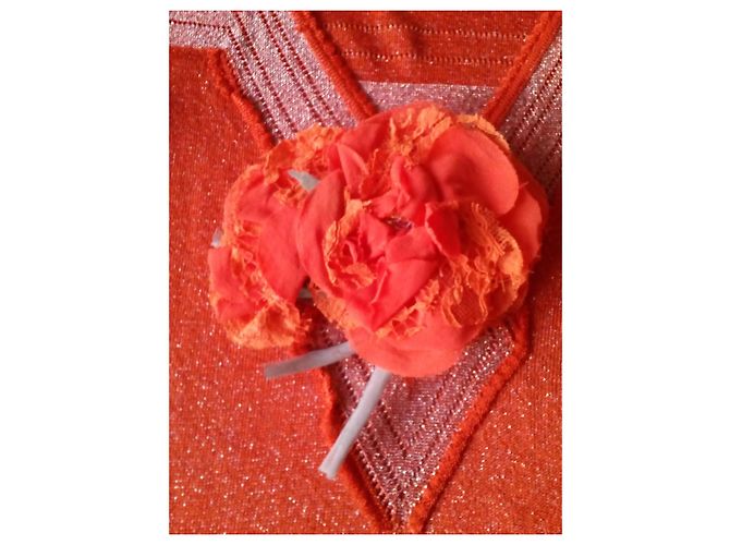 Dolce & Gabbana DOLCE&GABBANA TOP SIN MANGAS EN MEZCLA DE VISCOSA. Naranja - vista 5