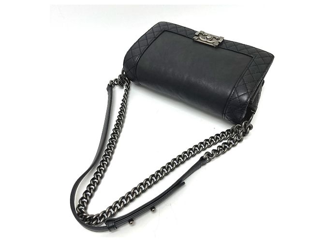 Borsa a Spalla Chanel Boy con Catena Nero - vista 10