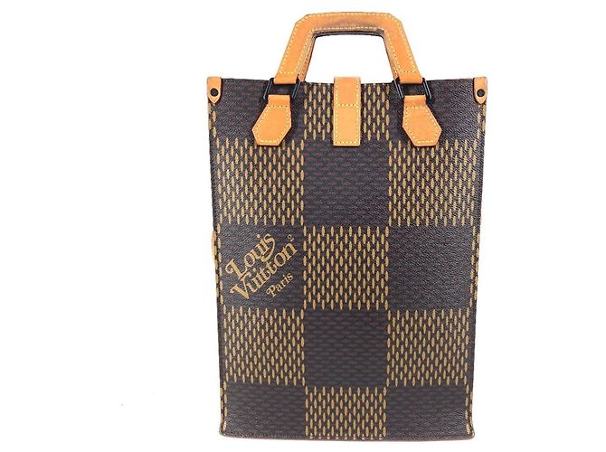 Bolso Mini Tote Damier Gigante en Colaboración Louis Vuitton NIGO Castaño - vista 12