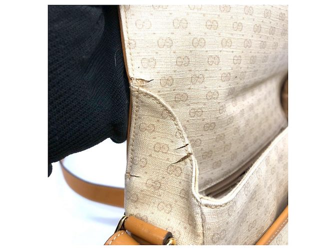 Borsa a Spalla Micro GG 001 14 di Gucci Bianco sporco - vista 10