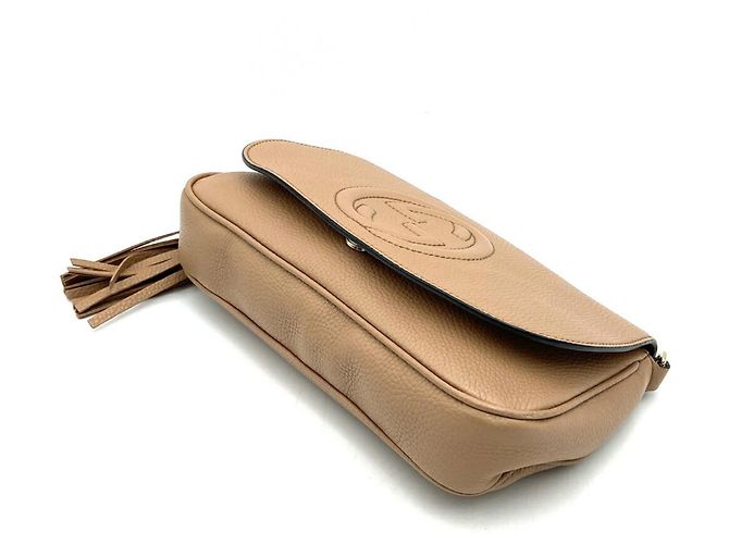 Bolsa de Ombro de Couro Gucci Soho Bege - vista 2