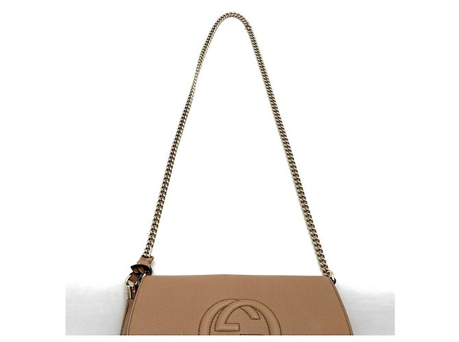 Bolsa de Ombro de Couro Gucci Soho Bege - vista 5