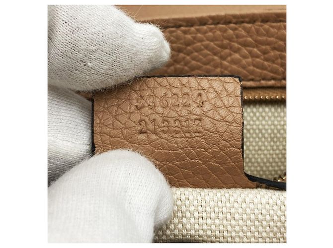 Bolsa de Ombro de Couro Gucci Soho Bege - vista 8