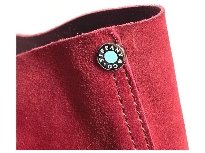 Rote Wildleder Schultertasche von Tiffany & Co. - Ansicht 10