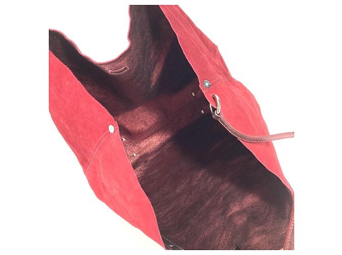 Rote Wildleder Schultertasche von Tiffany & Co. - Ansicht 11