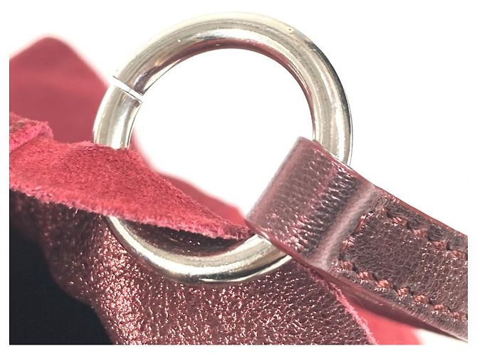 Rote Wildleder Schultertasche von Tiffany & Co. - Ansicht 12