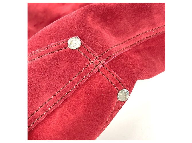 Rote Wildleder Schultertasche von Tiffany & Co. - Ansicht 14