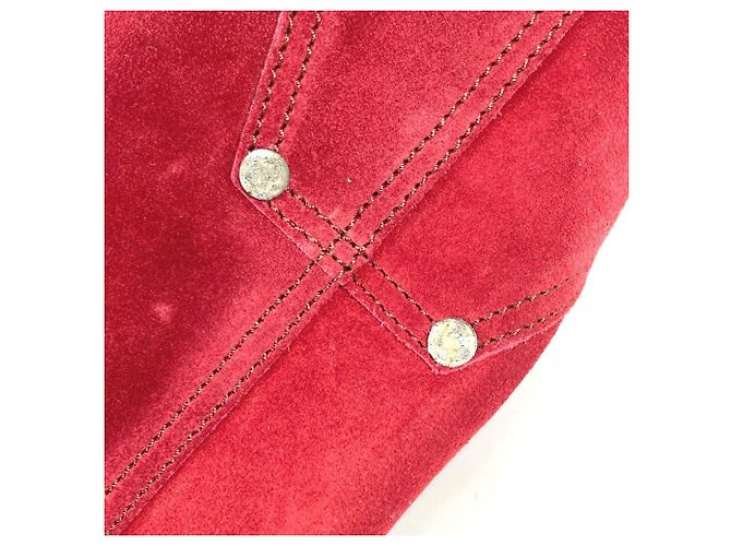 Rote Wildleder Schultertasche von Tiffany & Co. - Ansicht 15
