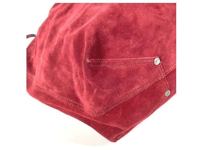 Rote Wildleder Schultertasche von Tiffany & Co. - Ansicht 7