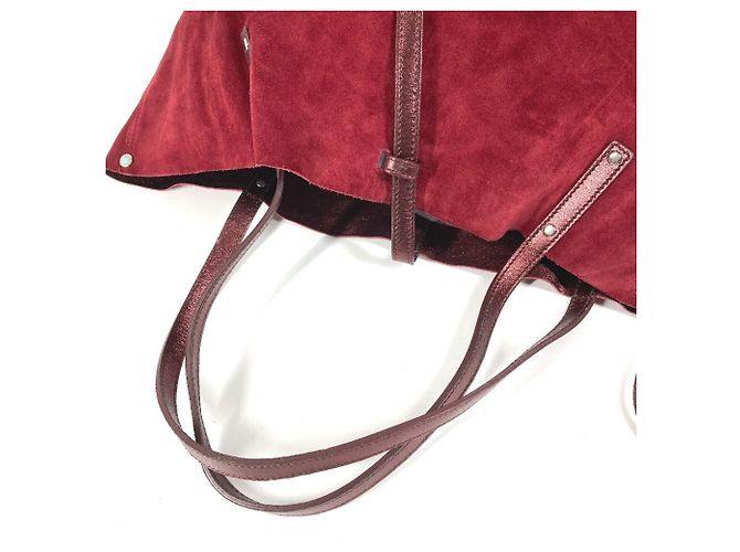 Rote Wildleder Schultertasche von Tiffany & Co. - Ansicht 8