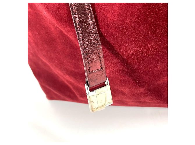 Rote Wildleder Schultertasche von Tiffany & Co. - Ansicht 9
