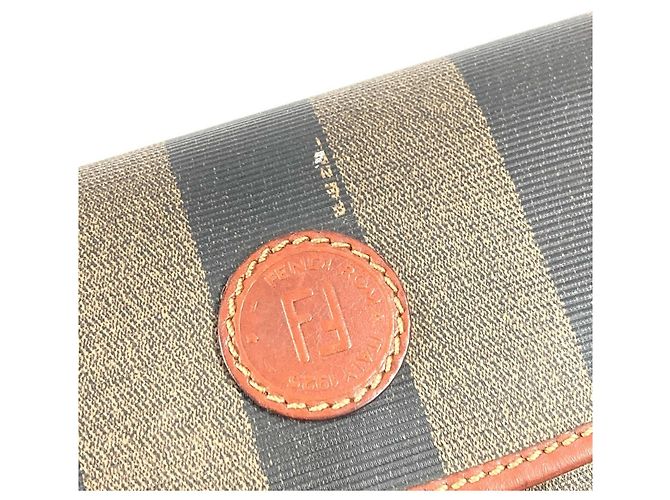 FENDI Vintage Logo Pequin Tote Tasche Braun Khaki - Ansicht 10