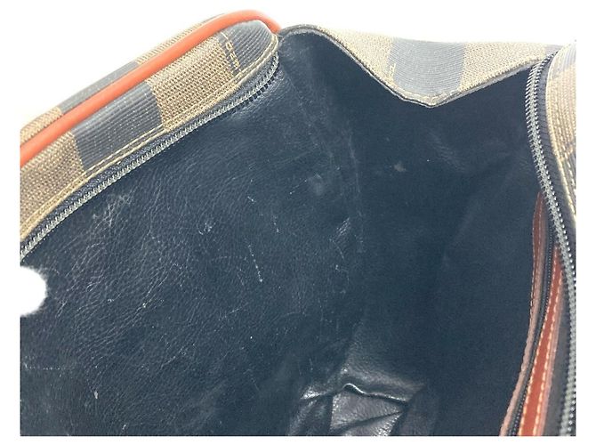 FENDI Vintage Logo Pequin Tote Tasche Braun Khaki - Ansicht 16