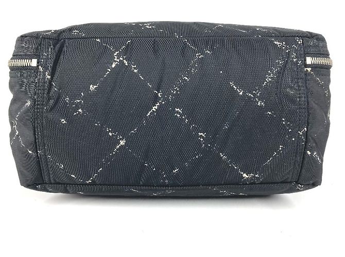 Borsa a mano con logo della vecchia linea di viaggio Chanel Nero Bianco - Ansicht 5