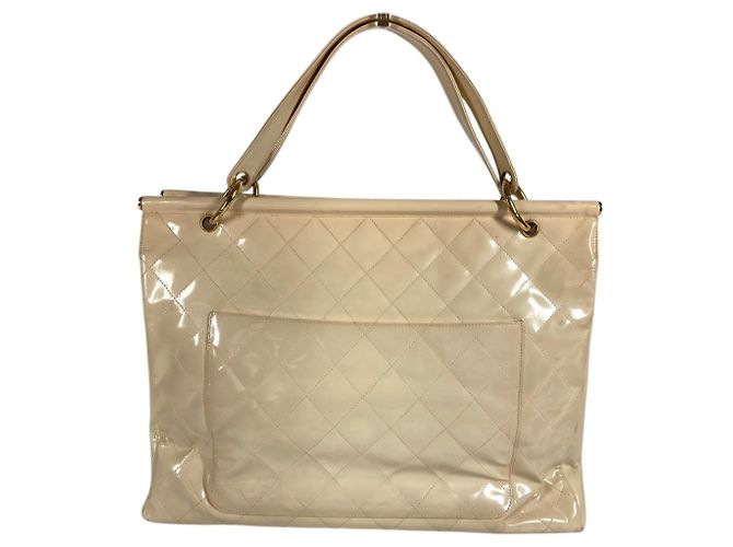 Vintage Chanel gesteppte Handtasche Weiß - Ansicht 3