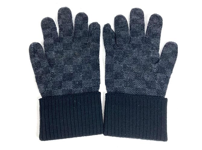 Louis Vuitton Damier Graphite Wool Gloves Black - view 2