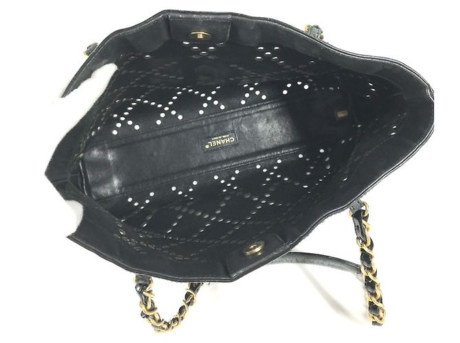Chanel schwarze Emaille-Leder-Tote-Tasche - Ansicht 14