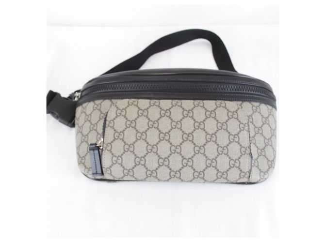 Borsa a tracolla Gucci GG Supreme in tela grigia Marrone - vista 12