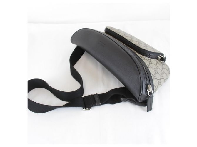 Borsa a tracolla Gucci GG Supreme in tela grigia Marrone - vista 13