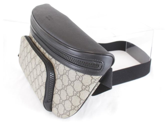 Borsa a tracolla Gucci GG Supreme in tela grigia Marrone - vista 3