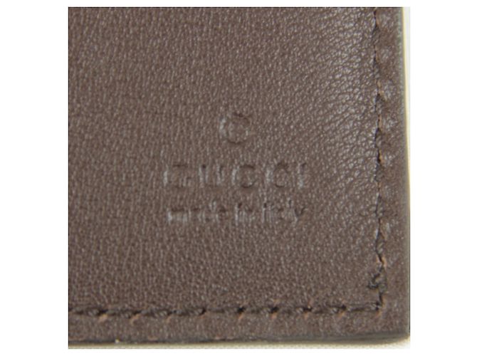 Carteira de couro marrom dobrável Gucci - vista 4