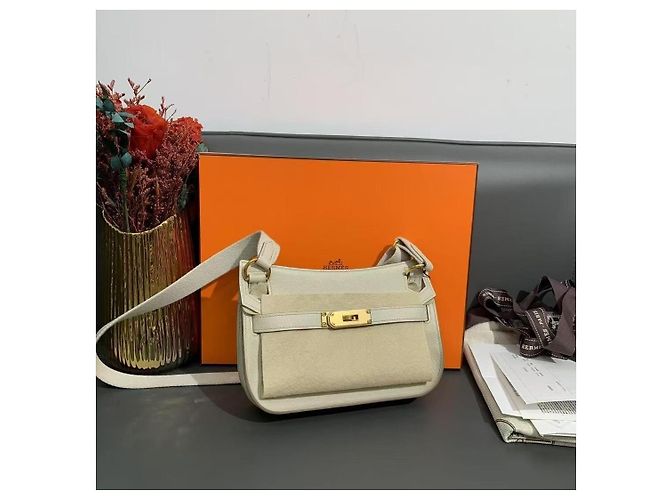 Hermès Jypsiere Mini Zementgrau Evercolor Leder - Ansicht 6