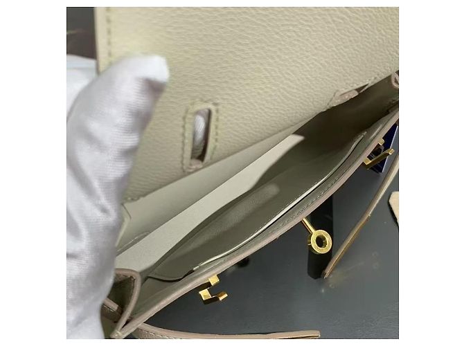 Hermès Jypsiere Mini Zementgrau Evercolor Leder - Ansicht 8