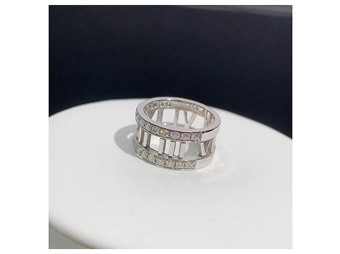 Tiffany & Co Diamantring mit römischen Ziffern Silber - Ansicht 2