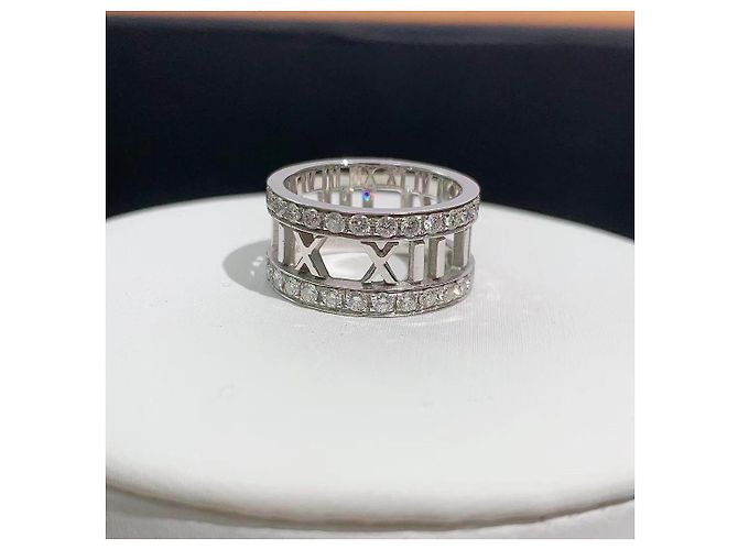 Tiffany & Co Diamantring mit römischen Ziffern Silber - Ansicht 3