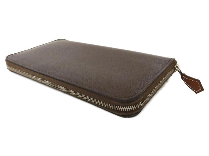 Silk In Cartera de seda eléctrica Hermès en clásico 085200CK Castaño Verde claro Azul claro - vista 2