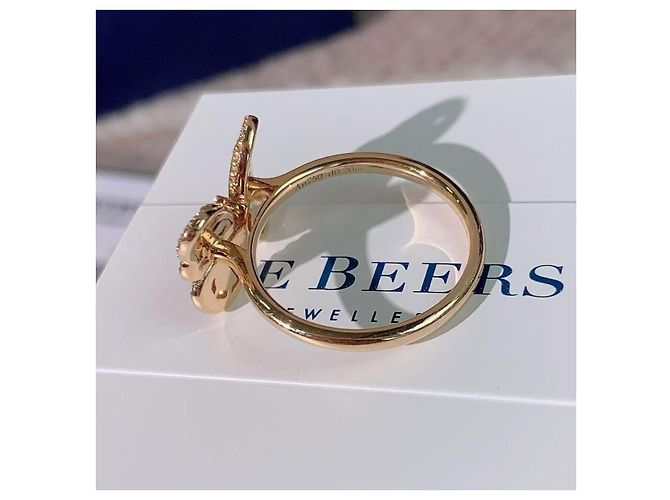 Anello De Beers Portraits of Nature Farfalla Diamanti Platino D'oro - vista 6