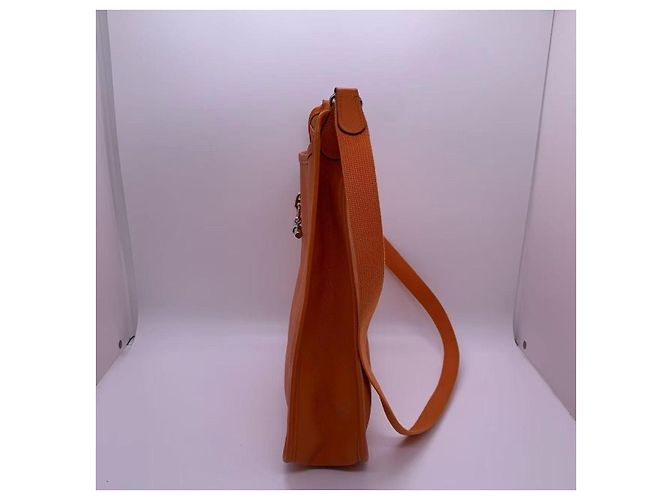 Borsa a spalla Hermès Vespa Arancione in pelle - vista 2