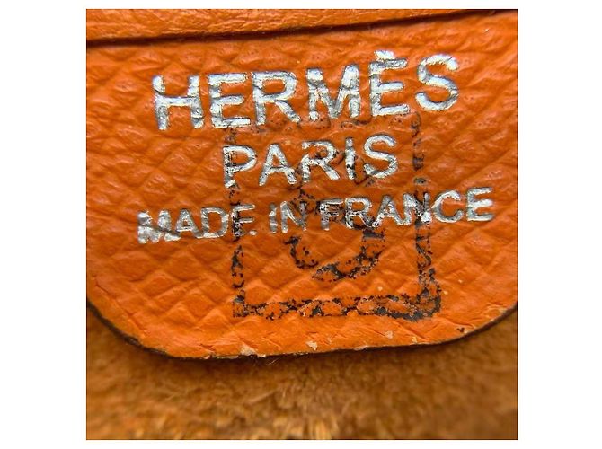 Borsa a spalla Hermès Vespa Arancione in pelle - vista 6