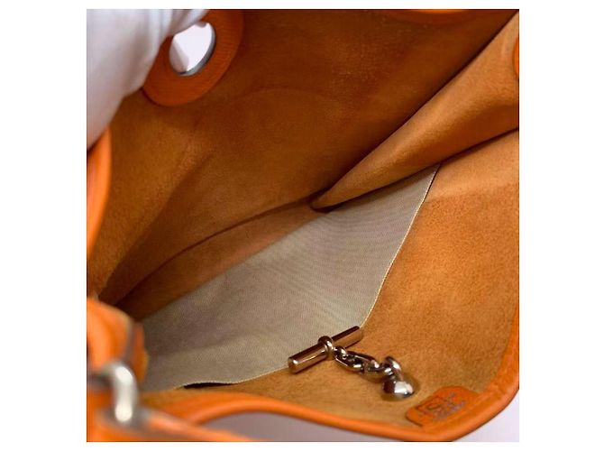 Borsa a spalla Hermès Vespa Arancione in pelle - vista 7