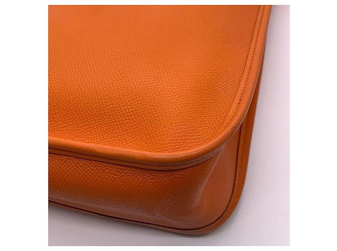 Borsa a spalla Hermès Vespa Arancione in pelle - vista 8