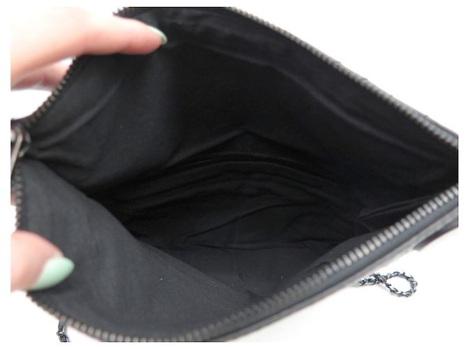 NUOVO BORSO A MANO ZADIG & VOLTAIRE CLUTCH ROCK ZIGZAG CON TRACOLLA BORSA IN PELLE - vista 11
