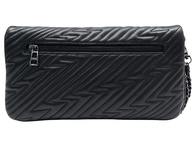NUOVO BORSO A MANO ZADIG & VOLTAIRE CLUTCH ROCK ZIGZAG CON TRACOLLA BORSA IN PELLE - vista 2